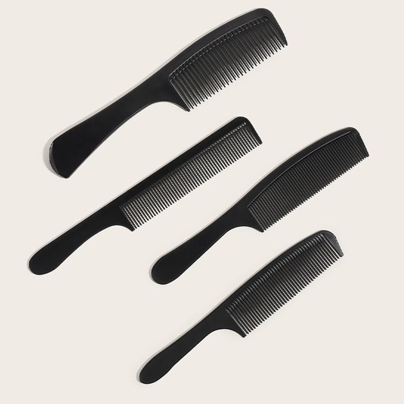 4pcs Professional Carbon Comb Anti-static Hairdressing Stylist Hair Cutting Tool