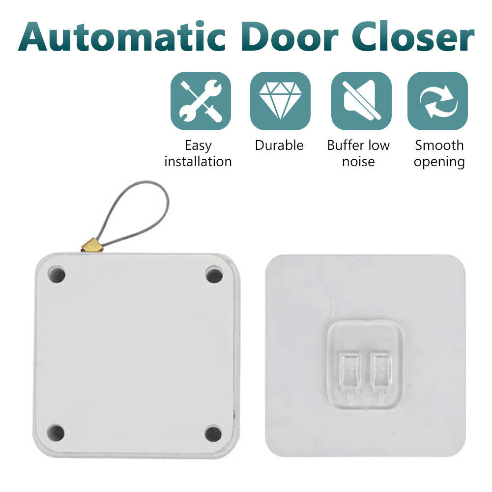 Automatic Door Closers Punch-free Sliding Door Buffer Closing (800g White)