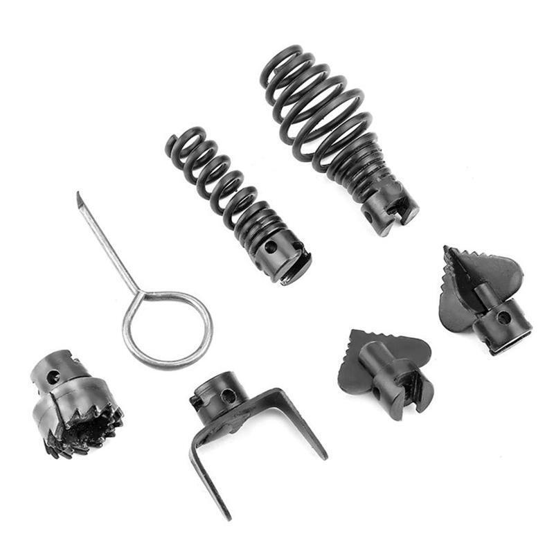 7x Drain Cleaner Cleaning Tool Combination Cutter Head with Key Easy to Install