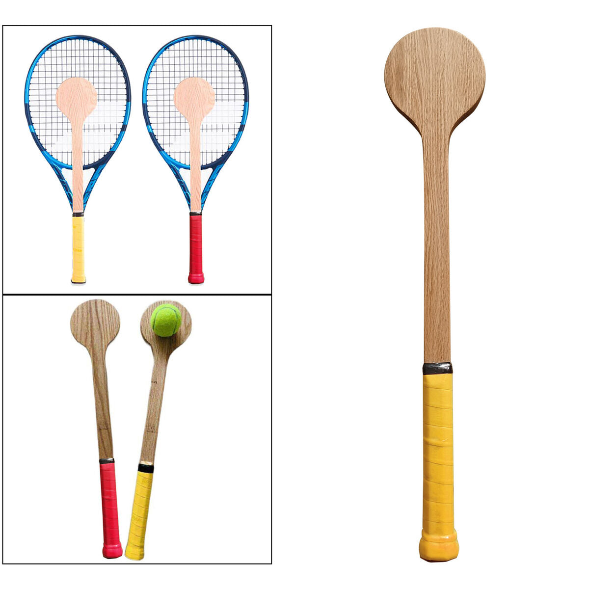 Tennis er Spoon Beginner Mid  Training Racket Gear Yellow