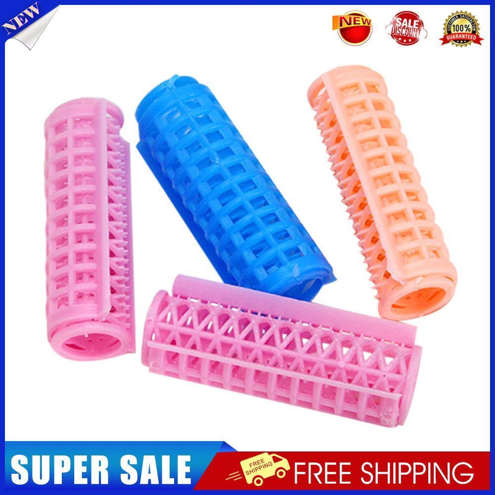 4x Salon Hair Curler Rollers DIY Hairdressing Styling Curling Grip Clips