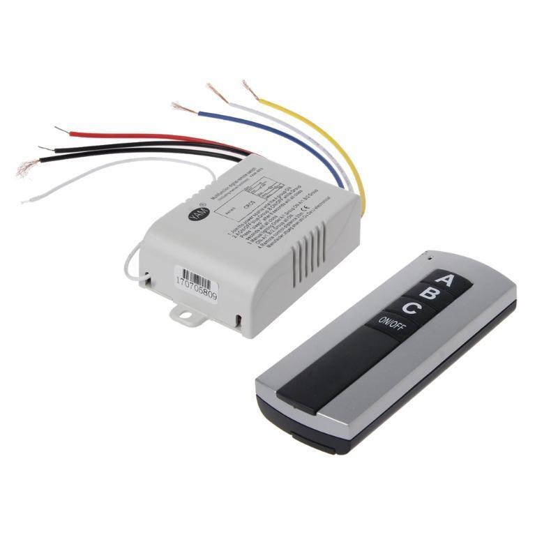 220V 3-way Wireless Panel Switch Smart Light Receiver Remote Light Switch