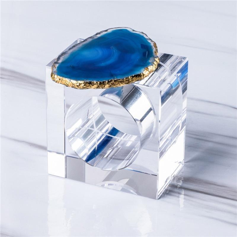 Agate Crystal Napkin Rings Set of 4 Dining Table Decoration Napkins Buckle