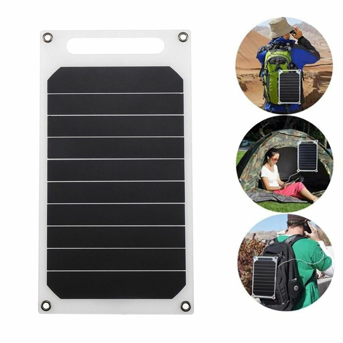 1x 10W 5V Solar  Panel Charging USB Charger For  Tablet Hiking