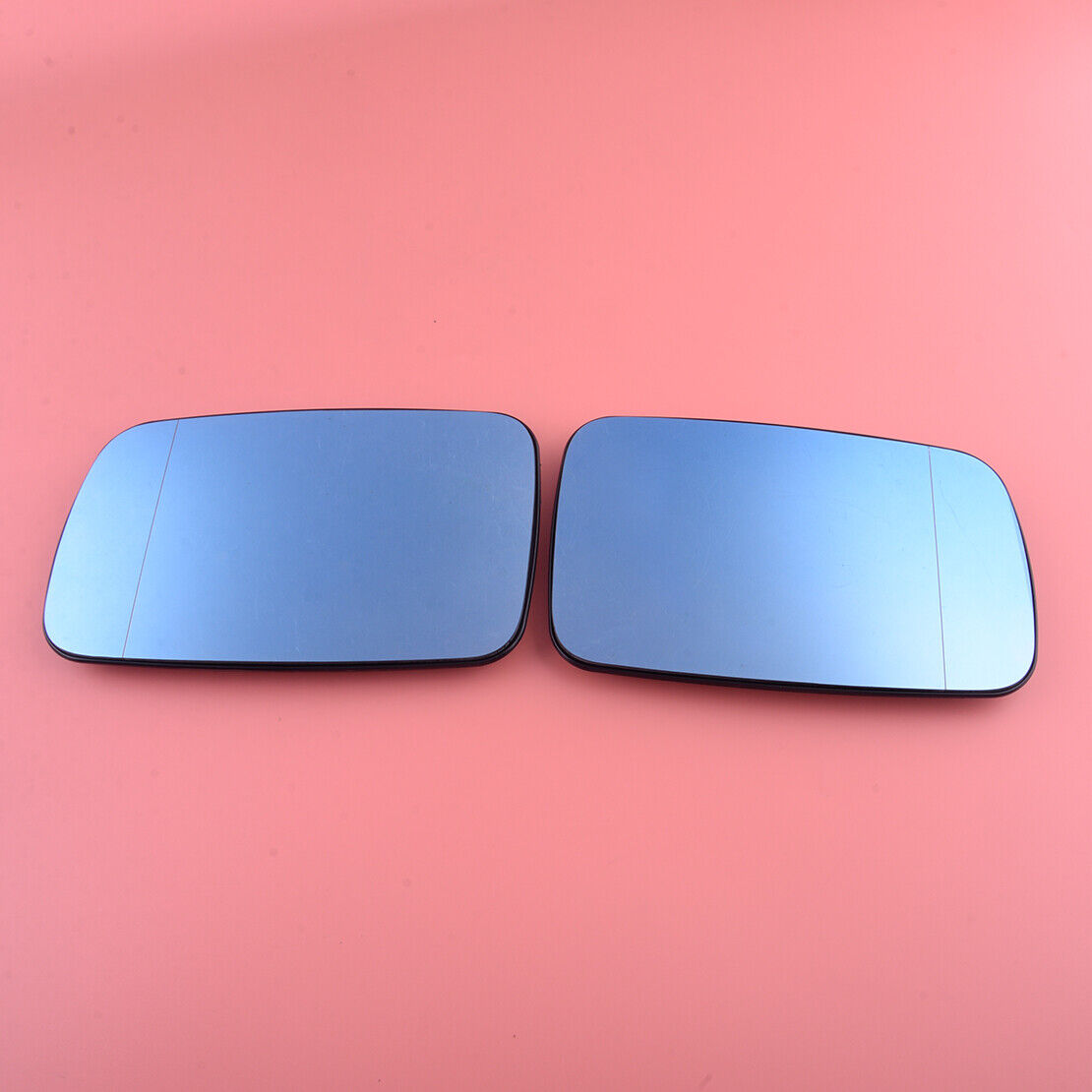 Pair Blue Heated Side Door Wing Mirror Glass Fit For BMW E38 1995-01 E39 2000-03