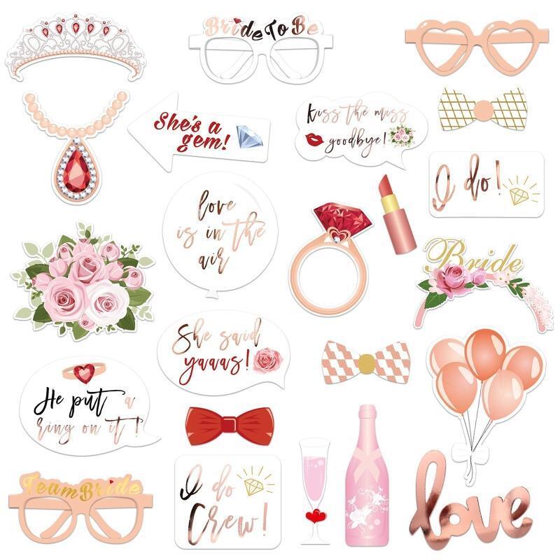 Bride to be Wedding Bachelorette Party Photography Props Set of 23 Decor