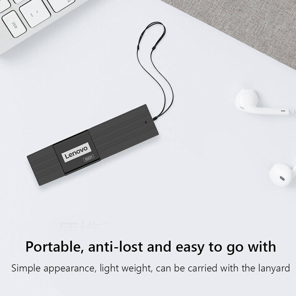 Lenovo D221 TF Memory Card Reader USB2.0 Dual Slot PC 2 TB Digital Adapter
