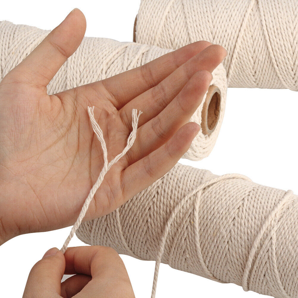 Cotton Rope Beige DIY Twisted Cord Crafts Wedding Home Decor (B2mm X 200m)