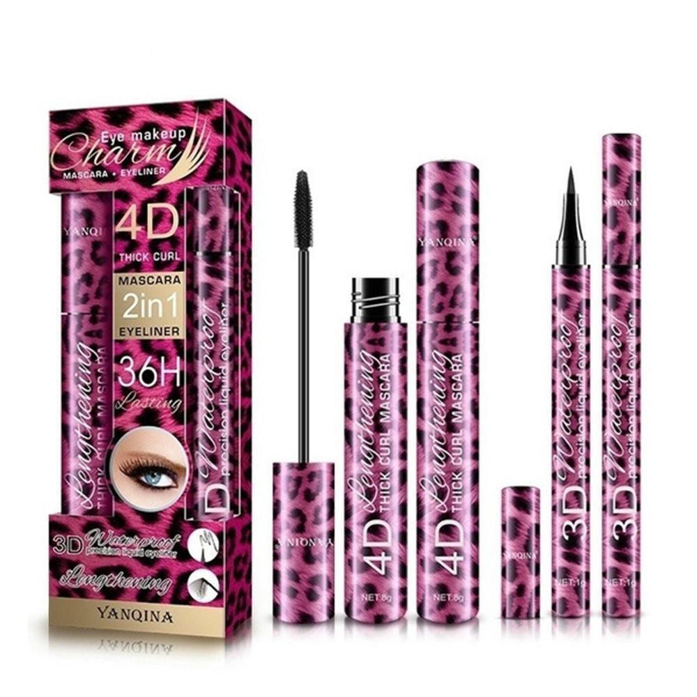 Eyelash Curling 2In1 Mascara Eyeliner Pencil Eye Makeup Tool Set Extension