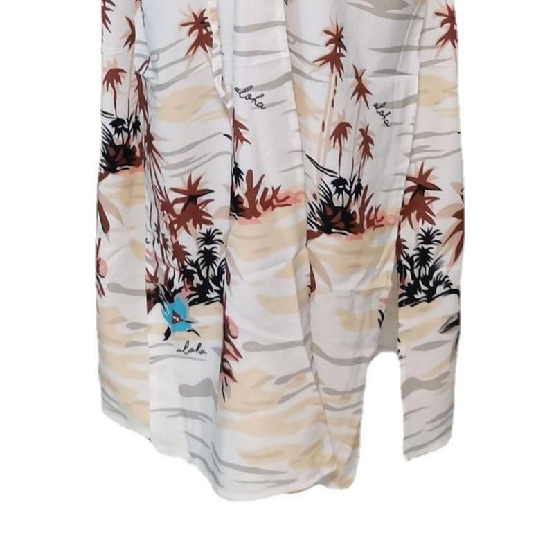 Womens Girls Beach Blouses Leaves Printed Kimono Cardigan Long Bikini Cover Up
