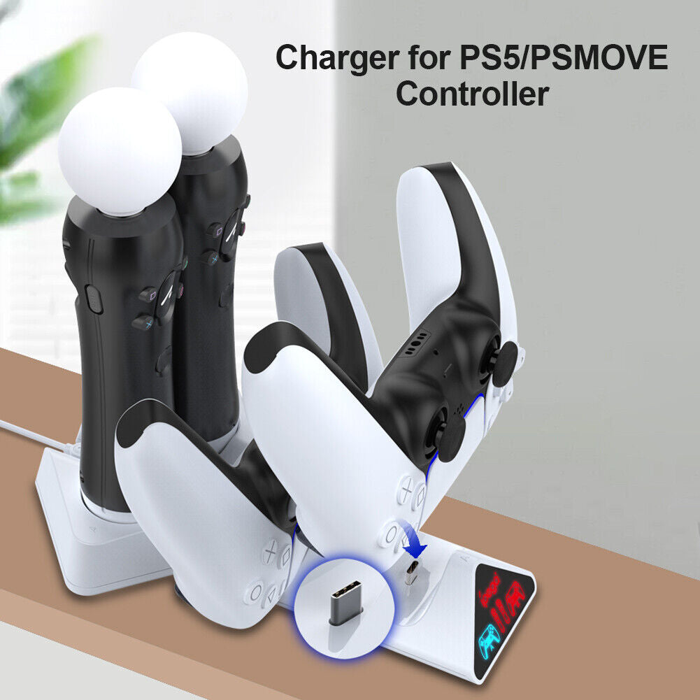 4 in 1 Controller Charger for PS5 DualSense Charging Station for PS Move
