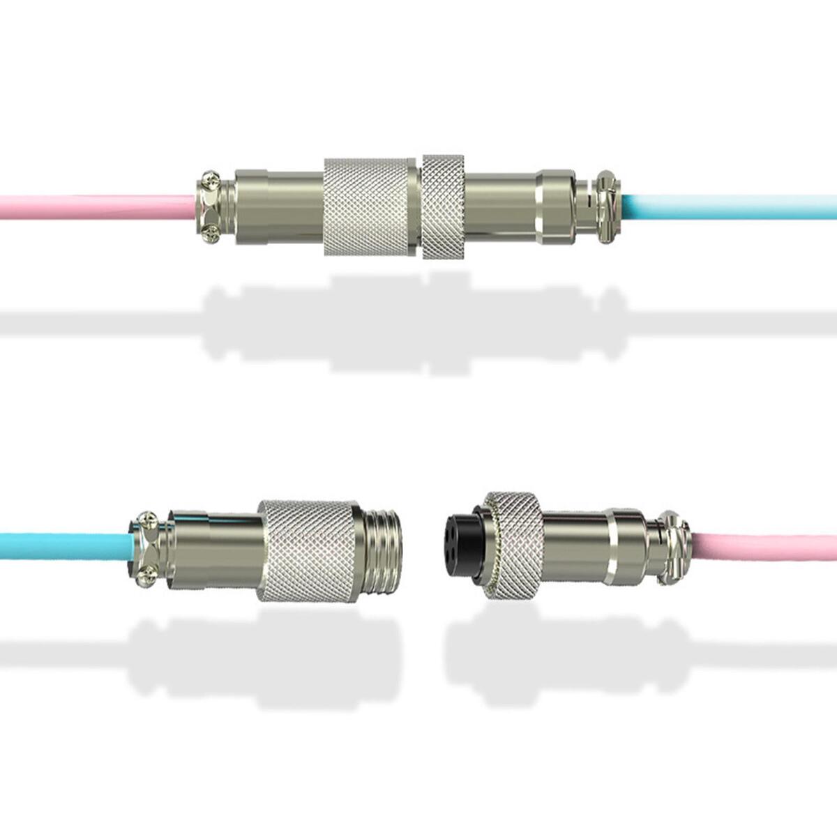 Coiling Spring Sprial Cable with Metal Connector for Mechanical Keyboard