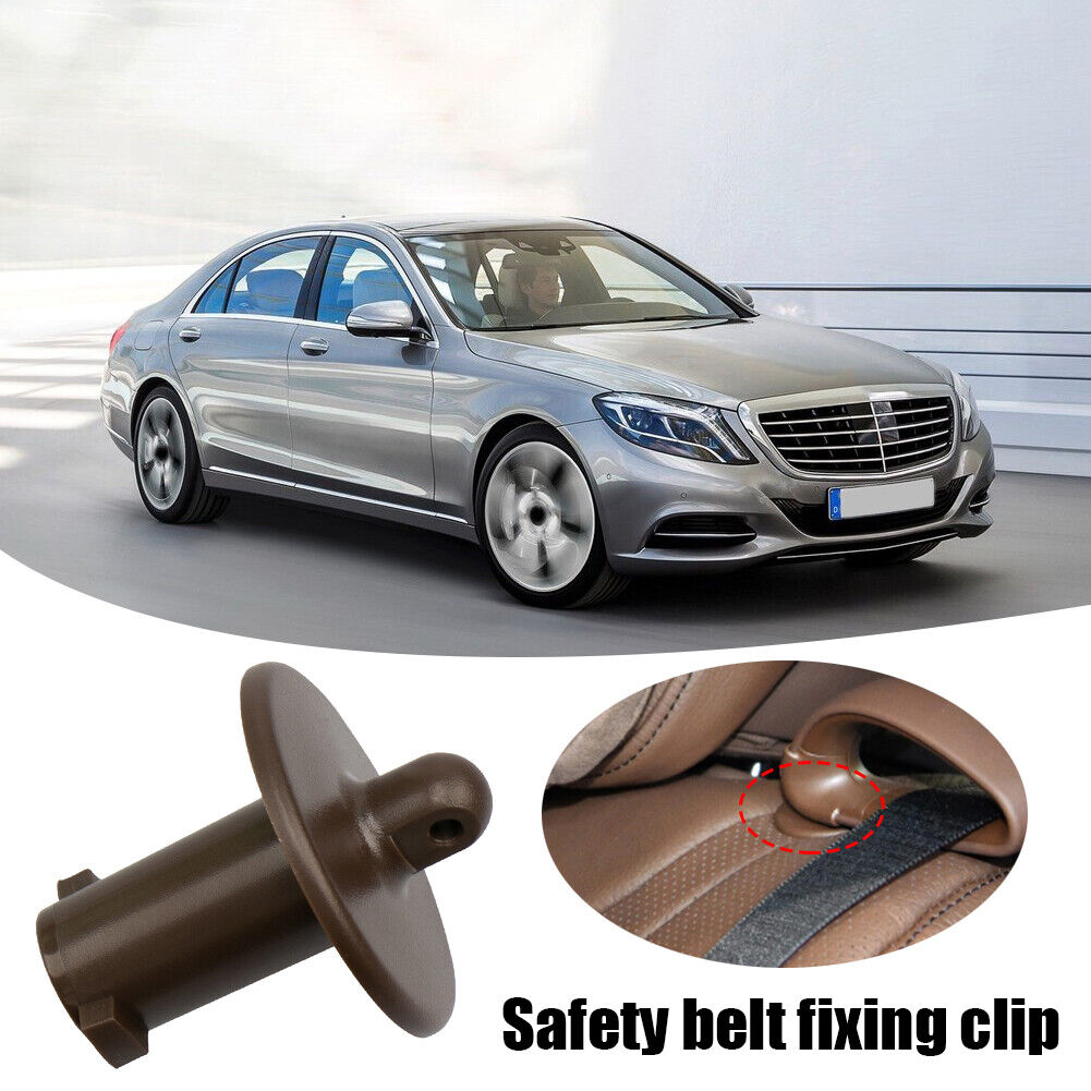 Car Rear Seat Belt Guide Fixing Tie Buckle for Benz S-Class W222 (Brown)