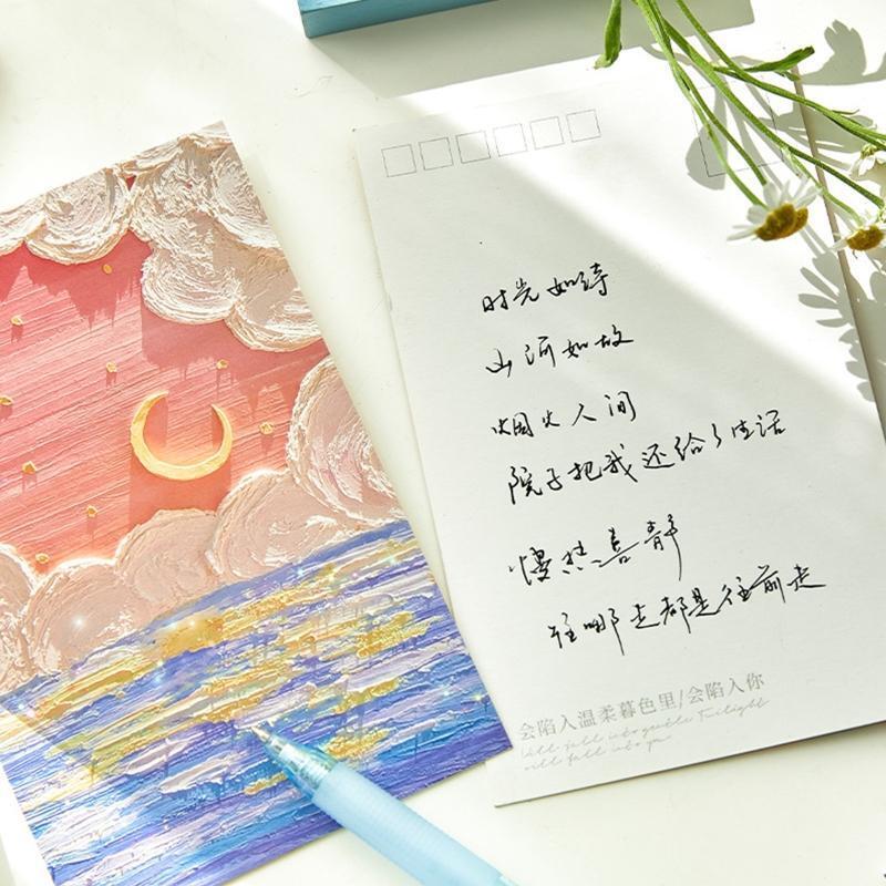 Cute Oil Painting Thank You Card Postcard for Graduation Wedding Anniversary 30x