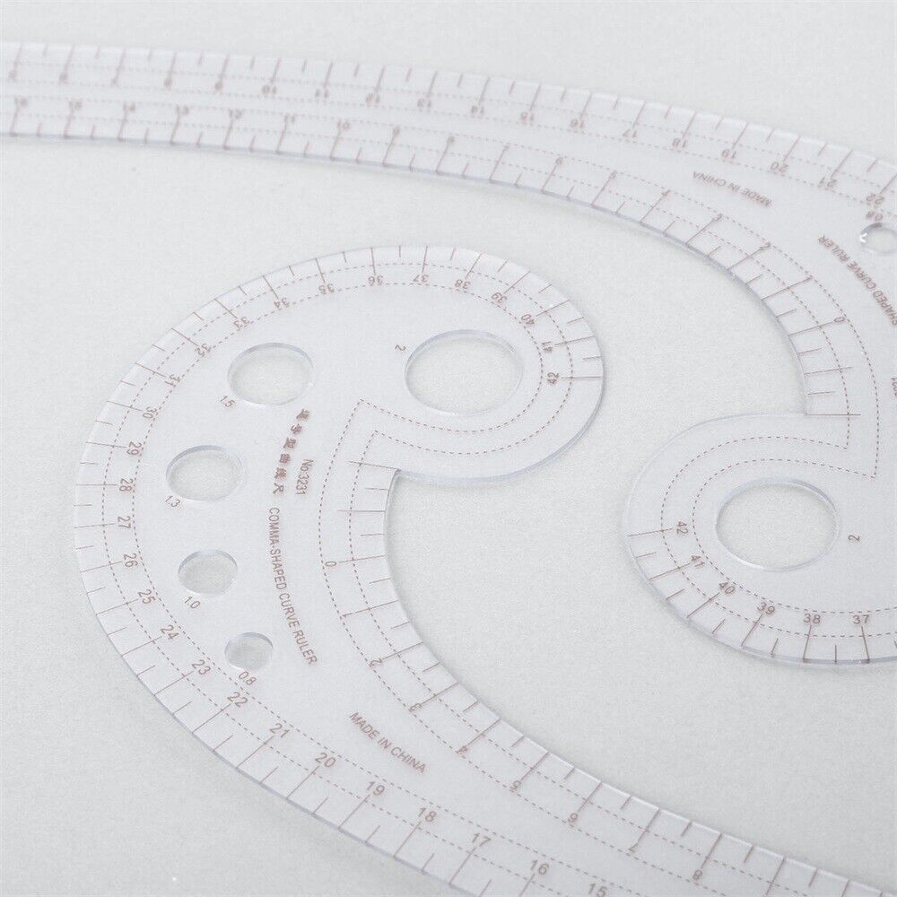 Sewing Tools Plastic Curve Ruler Styling Design Ruler French Curve Comma Shaped