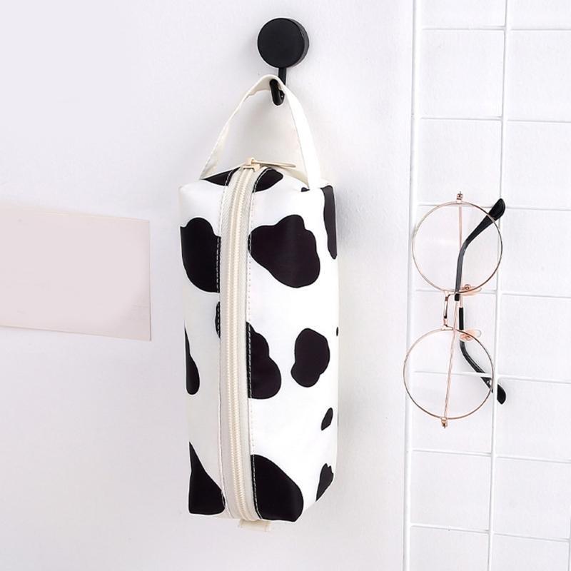 Large Zippered Pen Bag Cow-like Pen Case for Children Students Girls Boys School