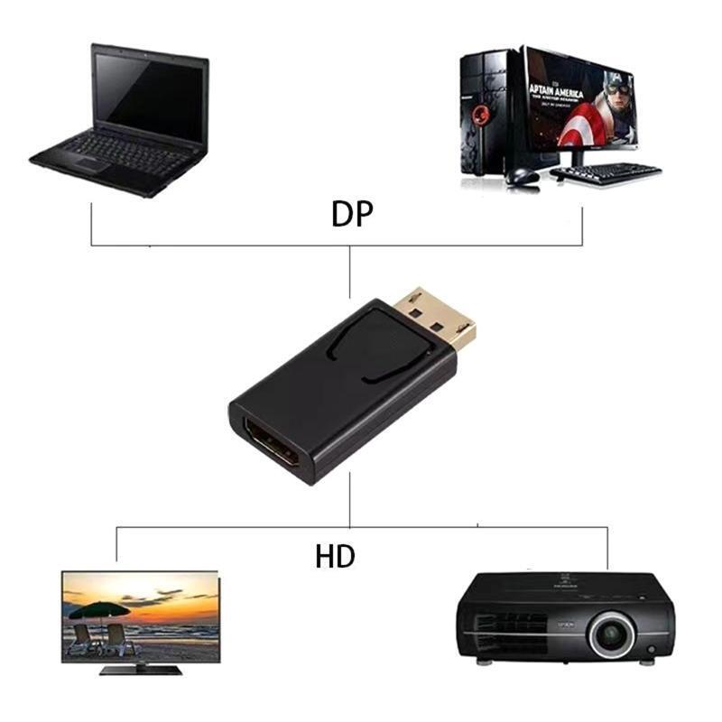 4K DisplayPort to HDMI-compatible Adapter Converter Display Port DP to TV Plug