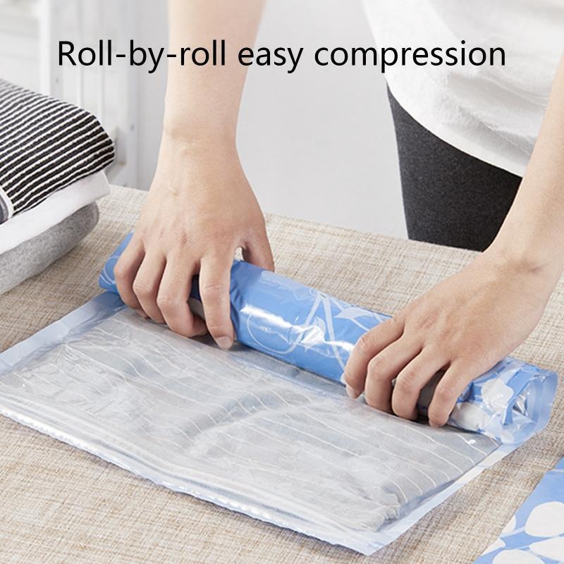 Foldable Travel Space Saver Bags Plastic Compressed Home Clothes Storage Bags