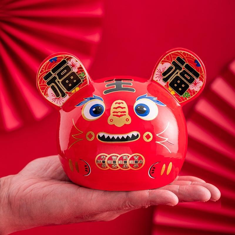 Cartoon Tiger Piggy Bank Coin Storage Box Money Saving Jar Kids Birthday Gift