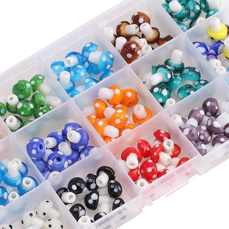 120x Mixed Mushroom Charm Bead Spacer Loose Beads Jewelry Findings Charm Decor