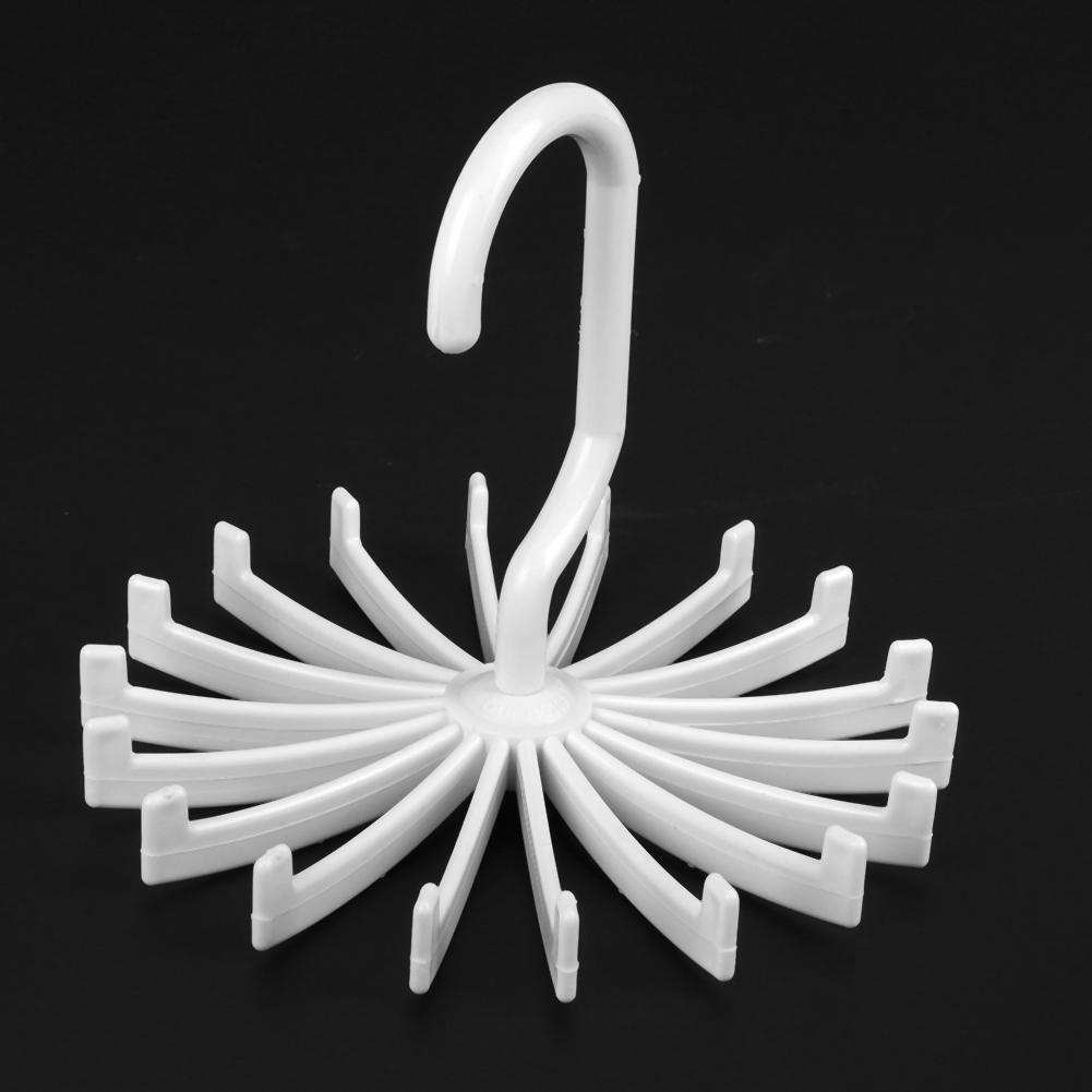 18 Hooks Necktie Scarf Belt Hanger Organizer Clothing Holder Rack(White)