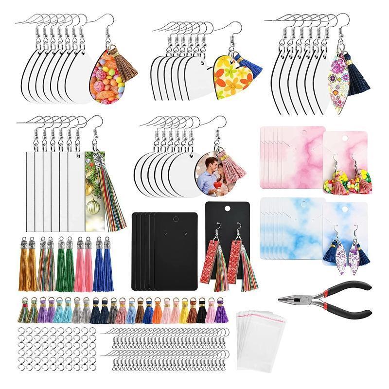 Sublimation Blank Heat Transfer Earrings Various Shapes Pendants with Jump Rings