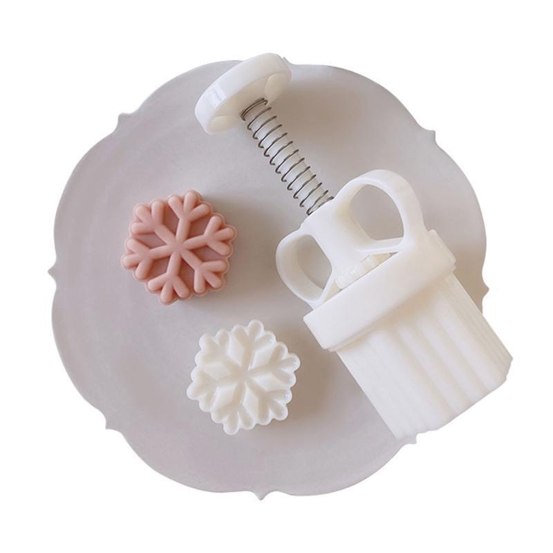 Snowflake Shaped Mooncake Stamps Baking Mooncake Gadgets for Mid-Autumn Festival