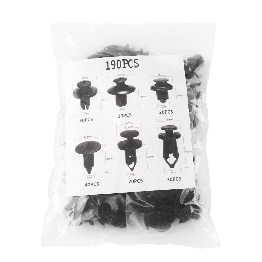 Trim Moulding Fixed Plastic Clips Auto Fastener Car Push Pin Rivet For 190Pcs