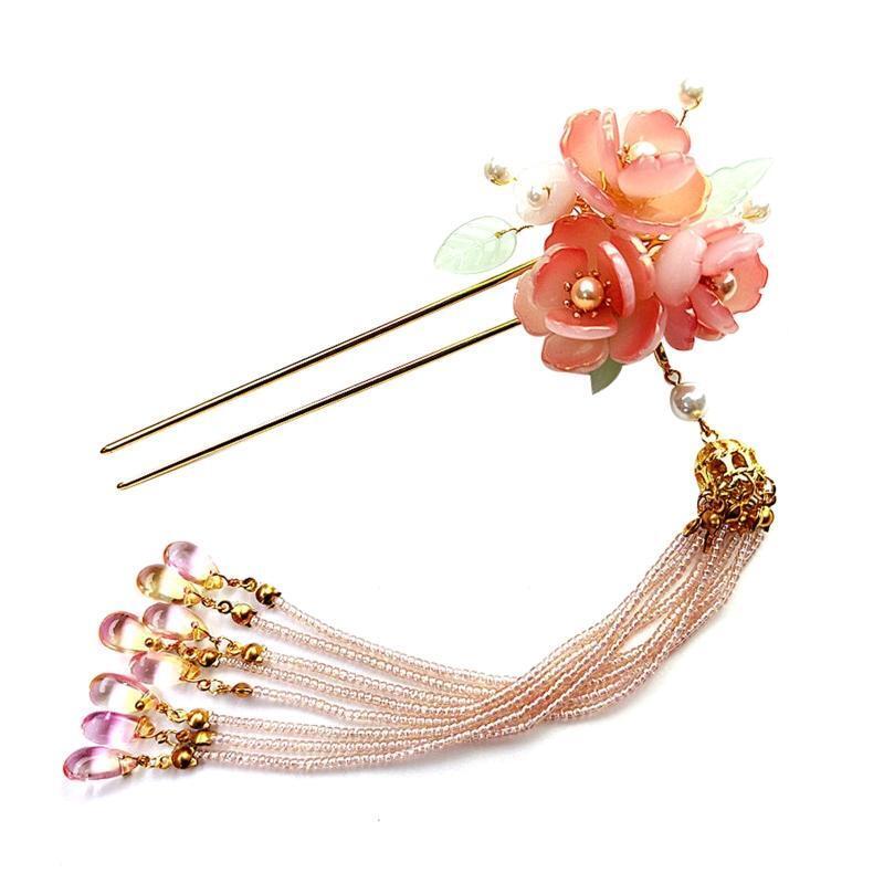 Beaded Tassel Hairpin Women Girls Hair Stick Bridal Headwear Decorative Jewelry