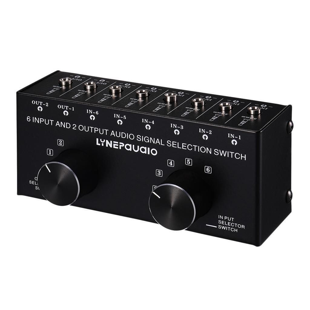 3.5mm 6 Input 2 Output Port AV  Video Switcher Switch Selector Box