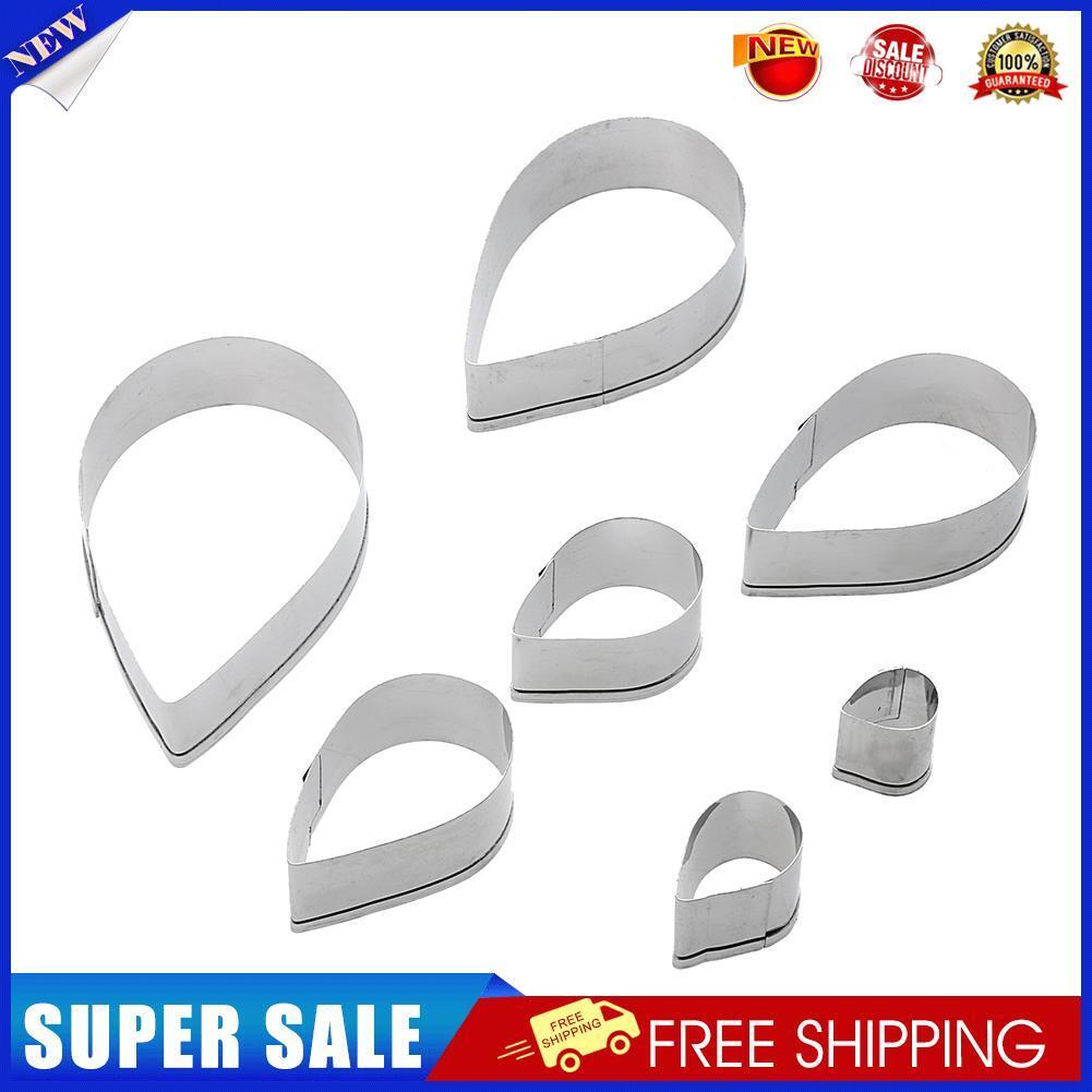 7pcs Stainless Steel Rose Petal Cake Cookie Cutter Mold Pastry Baking Mould