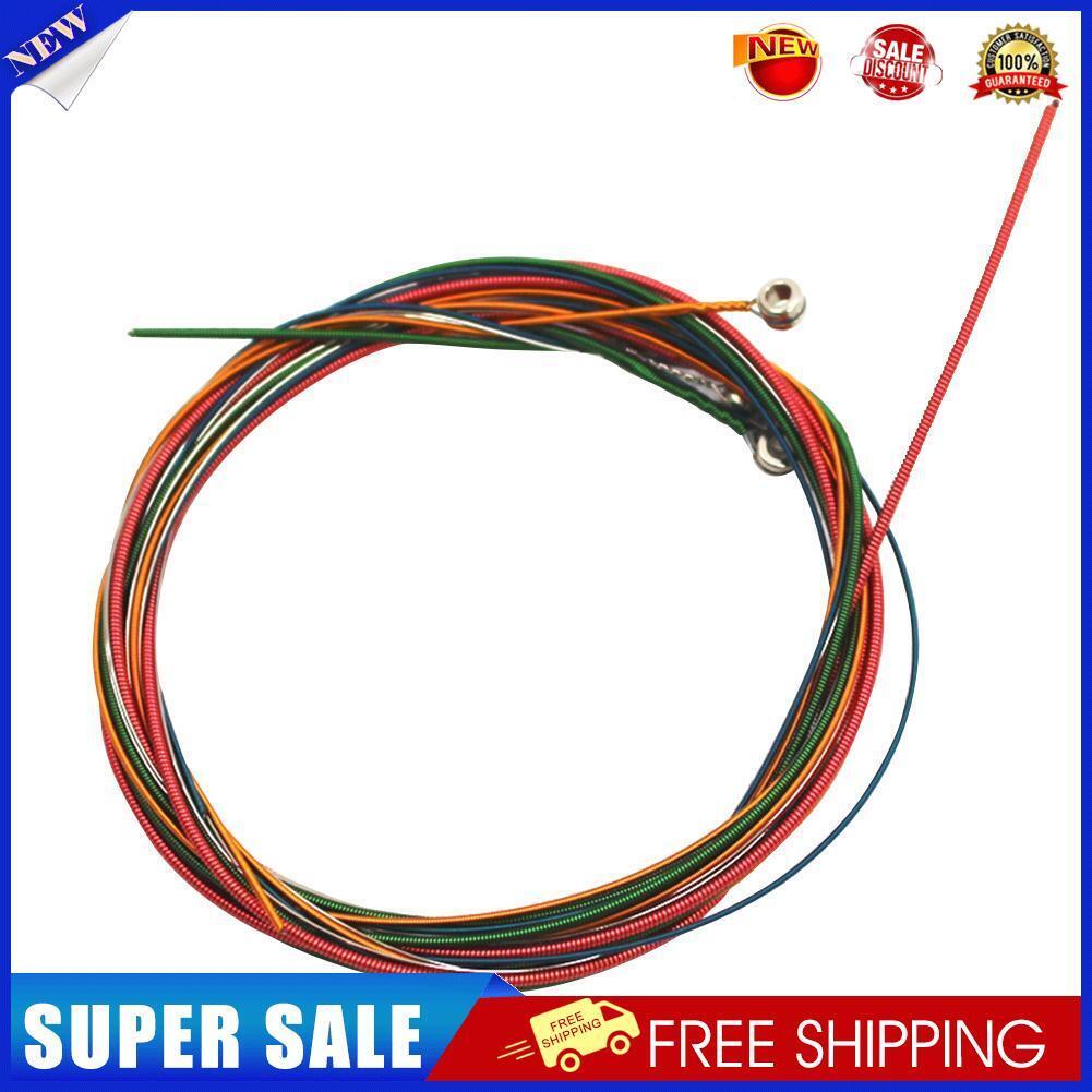 6pcs/set Rainbow Colorful Guitar Strings for Folk Acoustic Guitar Parts