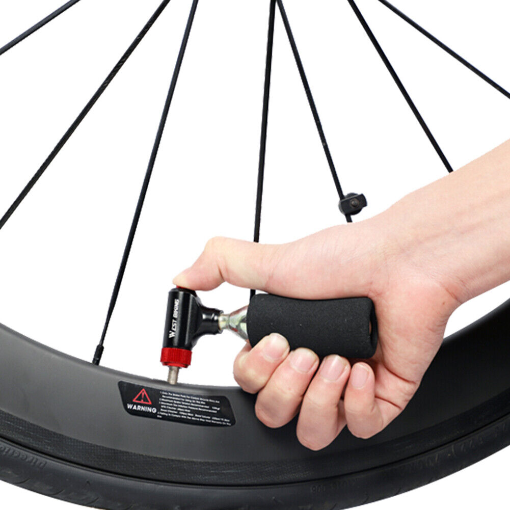WEST BIKING CO2 Bike Tire Inflator Head for Presta Schrader Valve (Red)