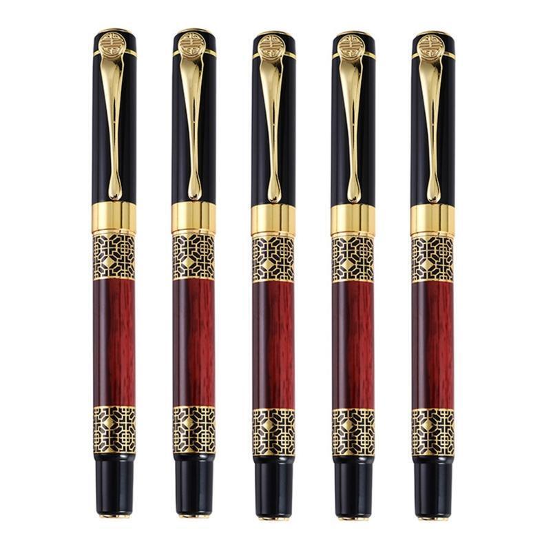 Luxury Metal Ballpoint Gel Pen Kit Black Ink for Writing Journaling Notetaking