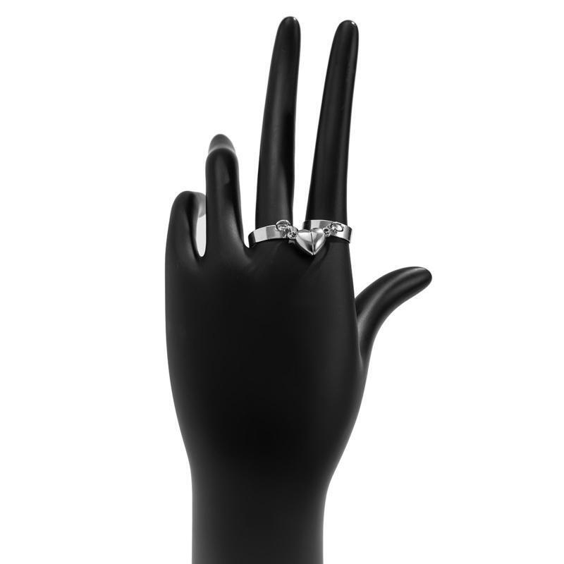 2 Pcs Punk Magnet Couple Rings for Men Women Lovers Love Heart Attract Paired