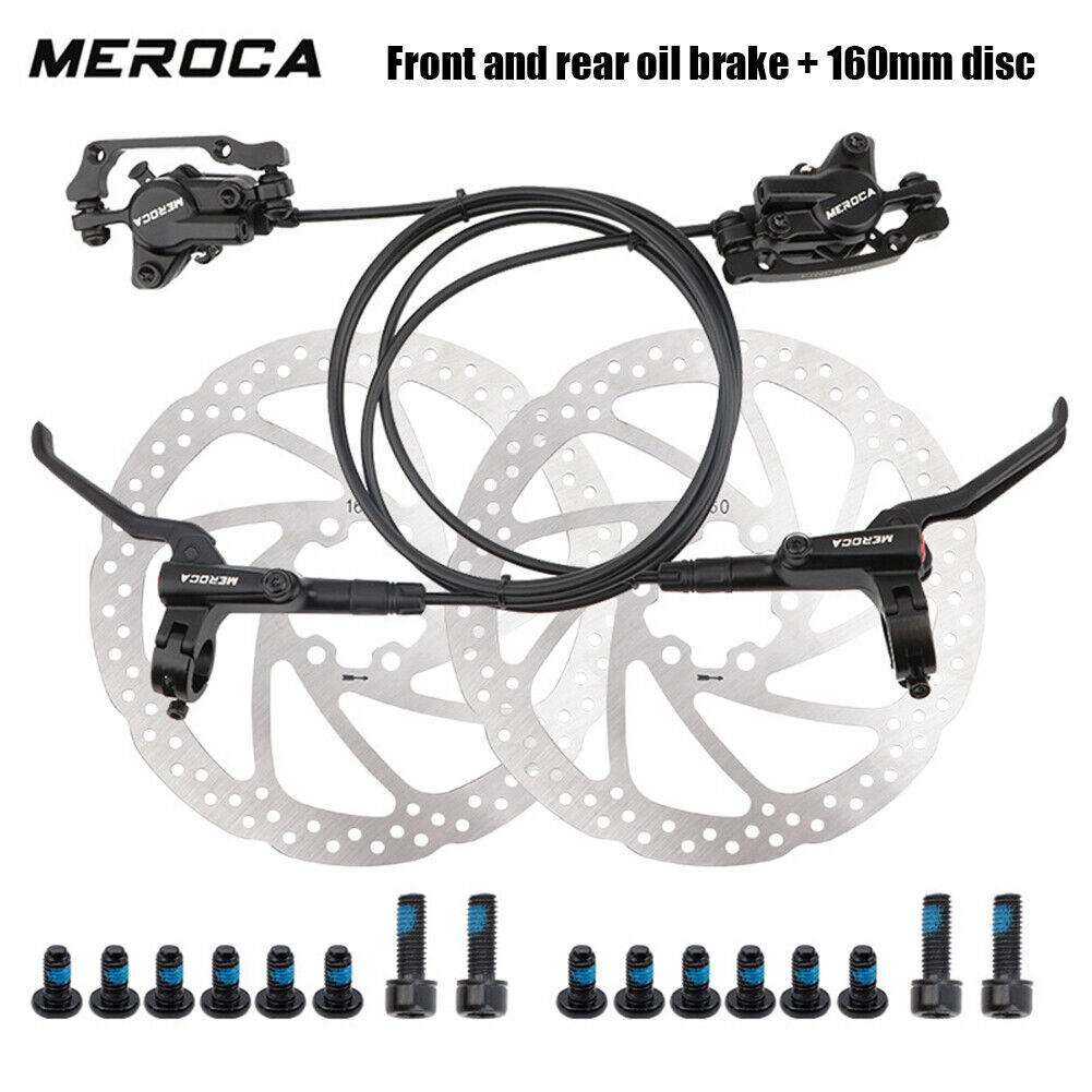MTB Bike Hydraulic Disc Brake Set with Rotors+Bolts (Left Rear+Right Front)