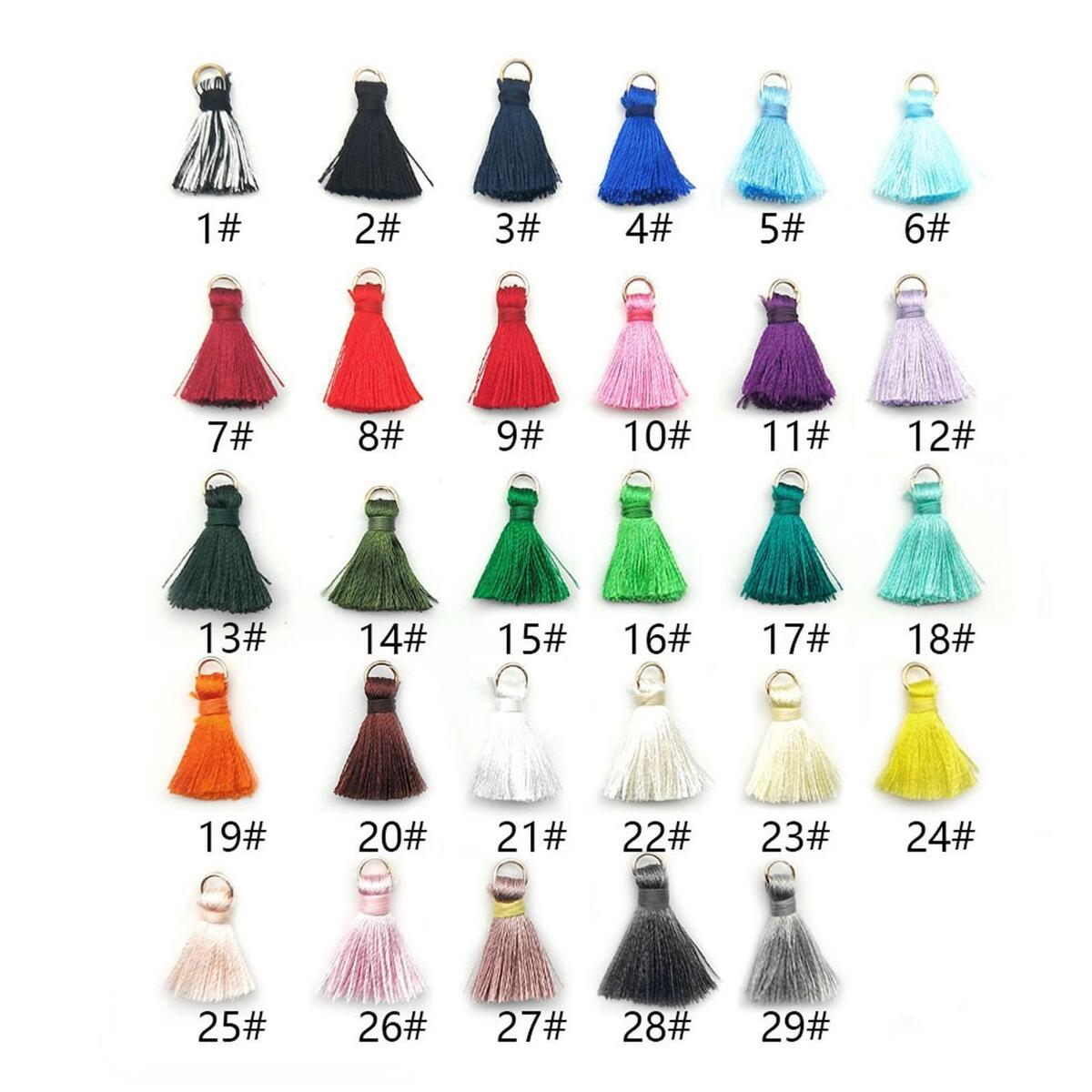 Set of 100 Tassel Mixed Color DIY Jewelry Making Crafts Elegant with Ring