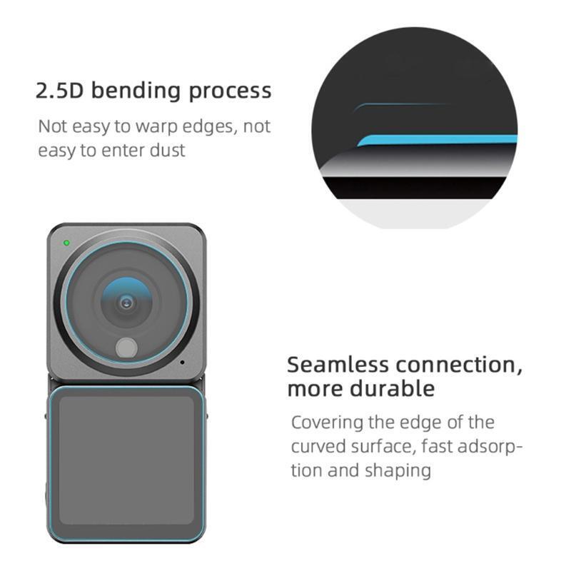 Tempered Glass Screen Protector Kit Protective Film Set for DJI Action 2 Camera