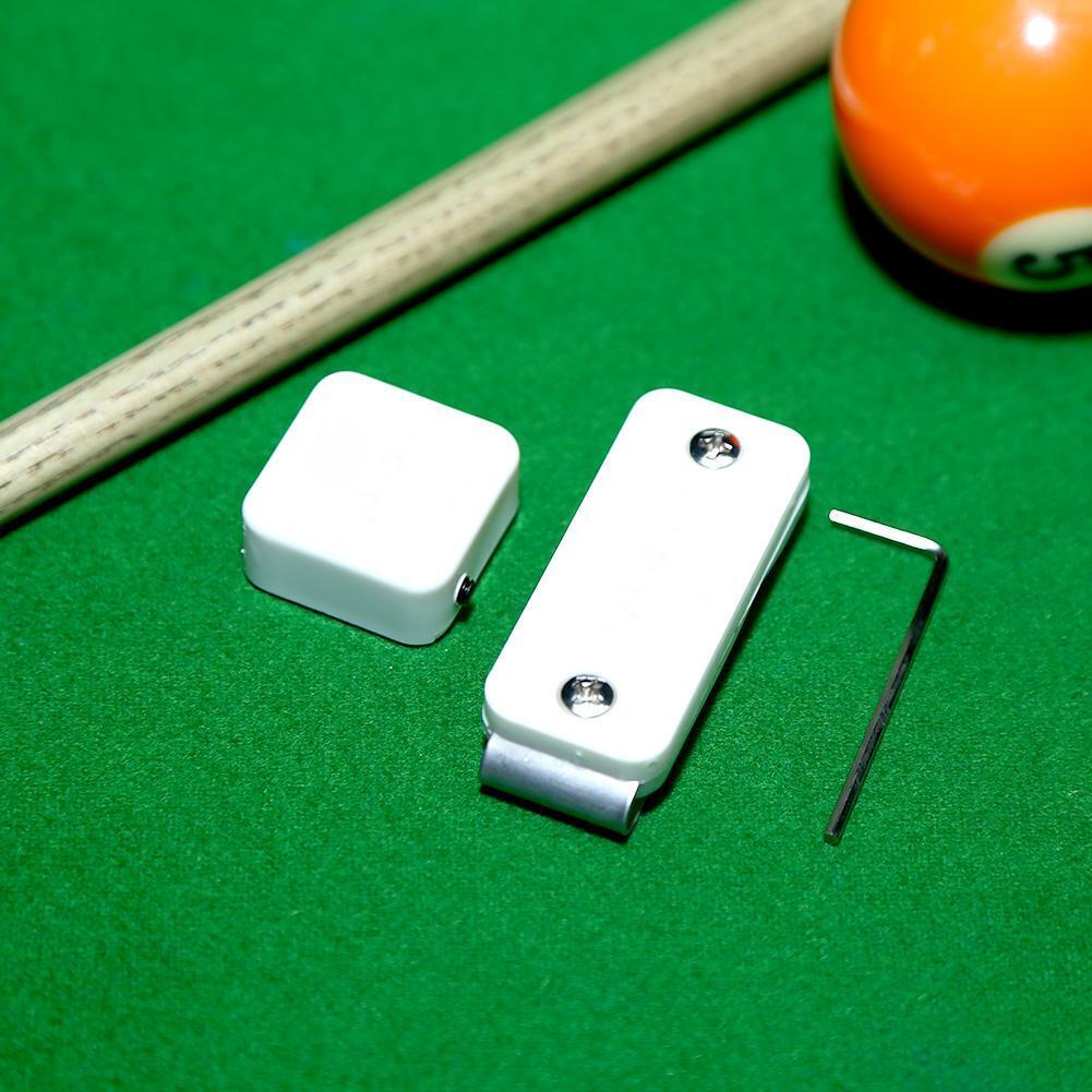 Magnetic Snooker Pool Cue Chalk Holder with Belt Clip Billiards (White)