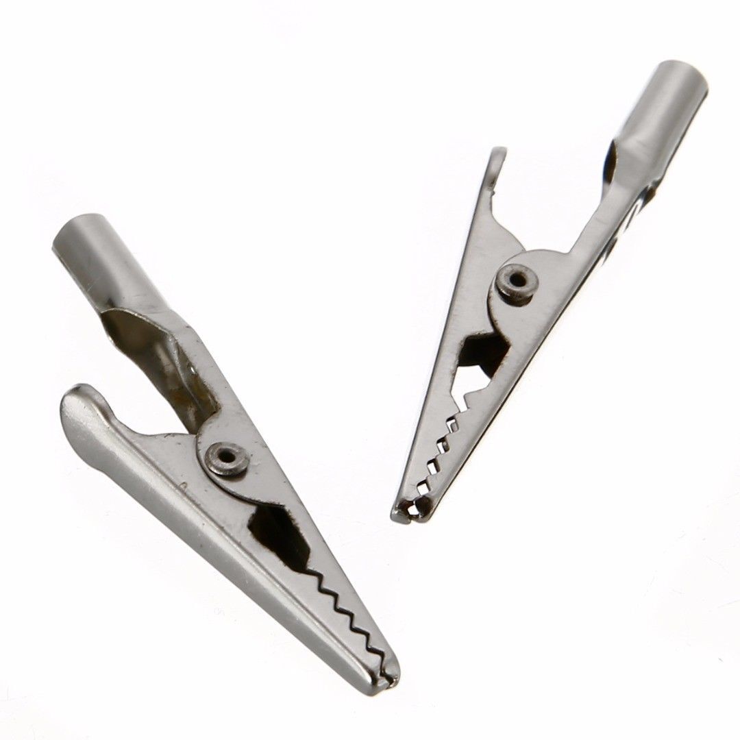 10pcs Single Prong Alligator Clips With Teeth Aligator Stainles Steel Clip Test