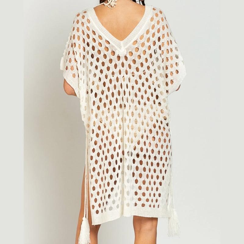 Loose Knitting Cover Ups Swimwear Hollow Out Dress Beachwear Cover Ups for Women