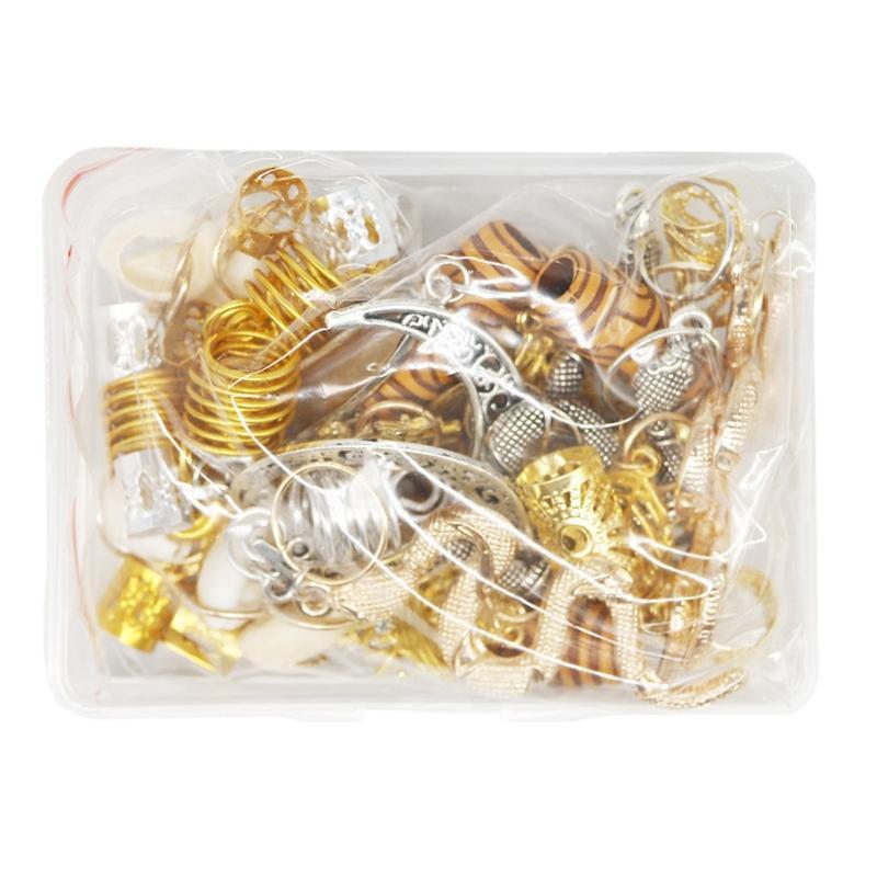 Metal Hair Cuffs Dreadlocks Beads Pendant Hair Tube Bead Hair Coils Ring Decor
