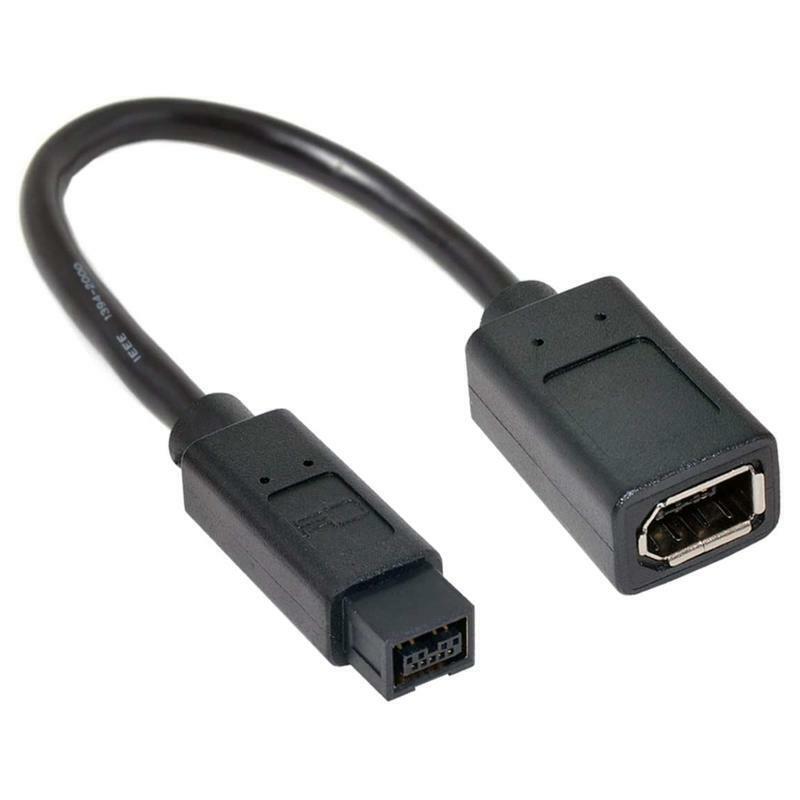 20cm Length IEEE 1394 6Pin Female to 1394b 9Pin Male Firewire Camera Converter