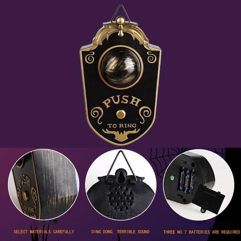 Halloween One Eyed Doorbell Decoration Horror Props Glowing Hanging Door Bell