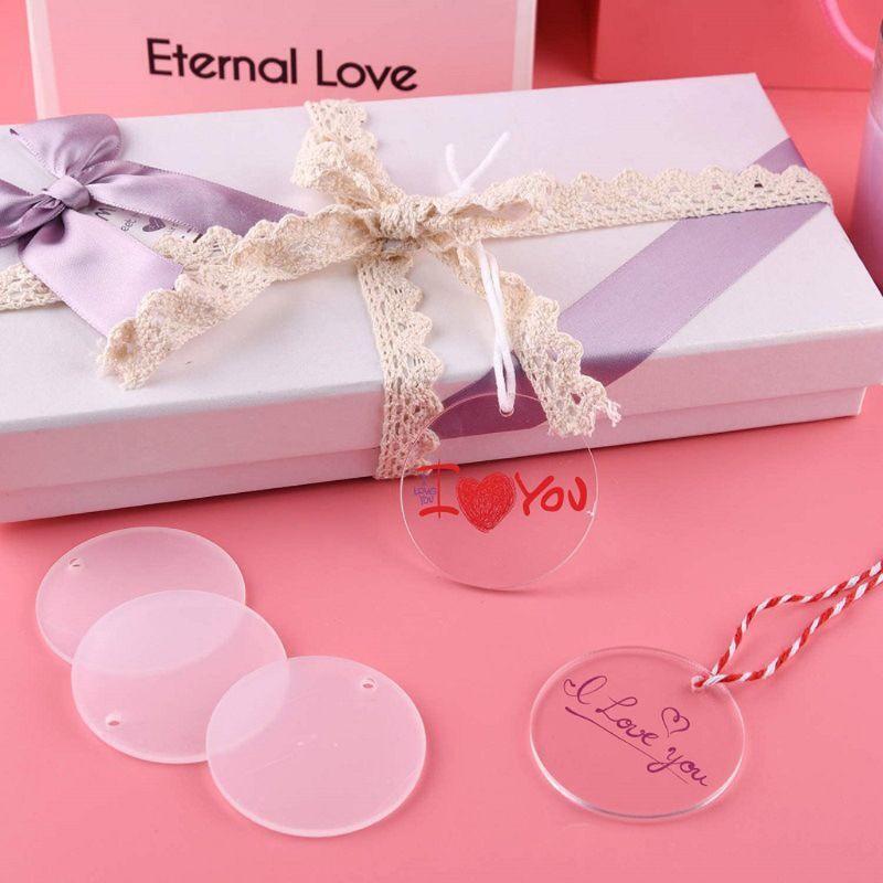 90 Pieces Acrylic Keychain Blanks Acrylic Transparent Circle Discs Clear Disc