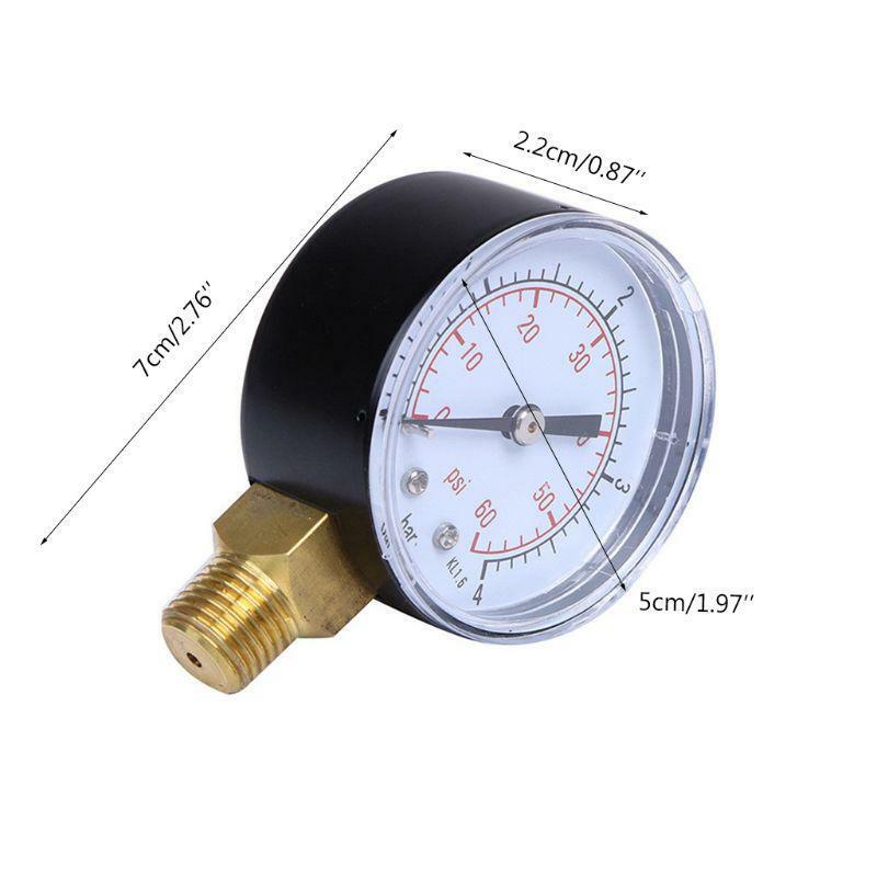 0-4bar/0-60psi Air Compressor Hydraulic Pressure Meter Fuel Air Oil High Vacuum