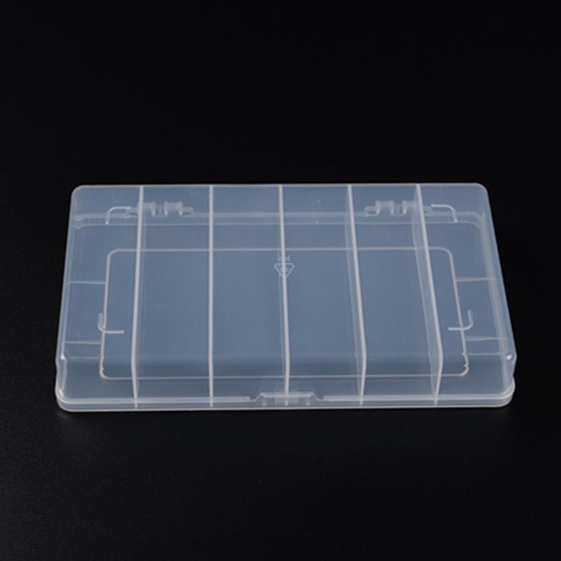 Portable 6 Grids Compartment Plastic Storage Box Practical Toolbox Transparent