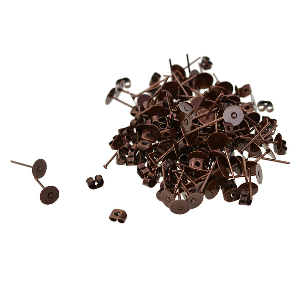 100  6mm Iron Earring Posts and Backs DIY Earrings Findings