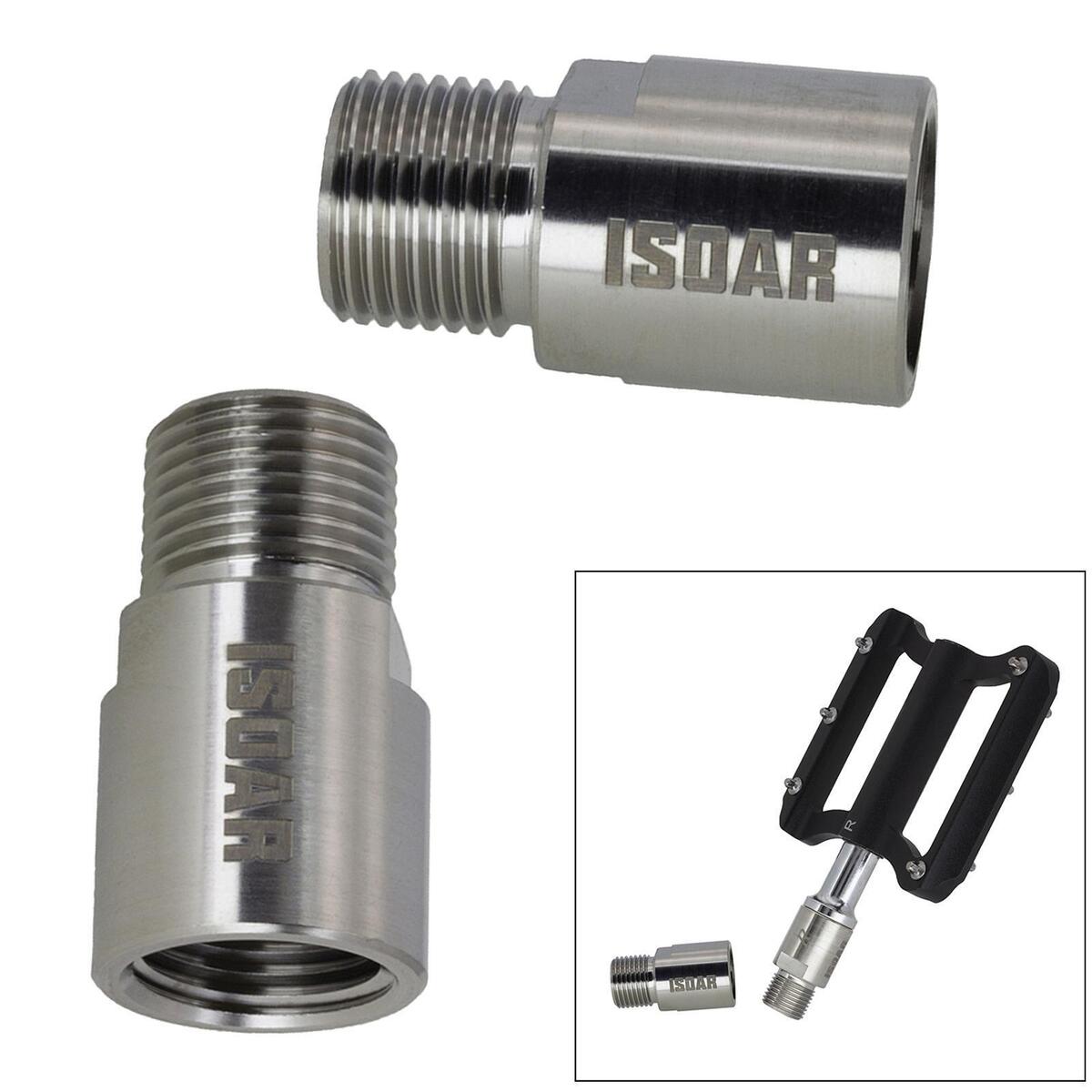 AYAMOO 2Pcs Bike Pedal Extenders Adapter Fit for 9/16'' Thread 20mm Bike Part