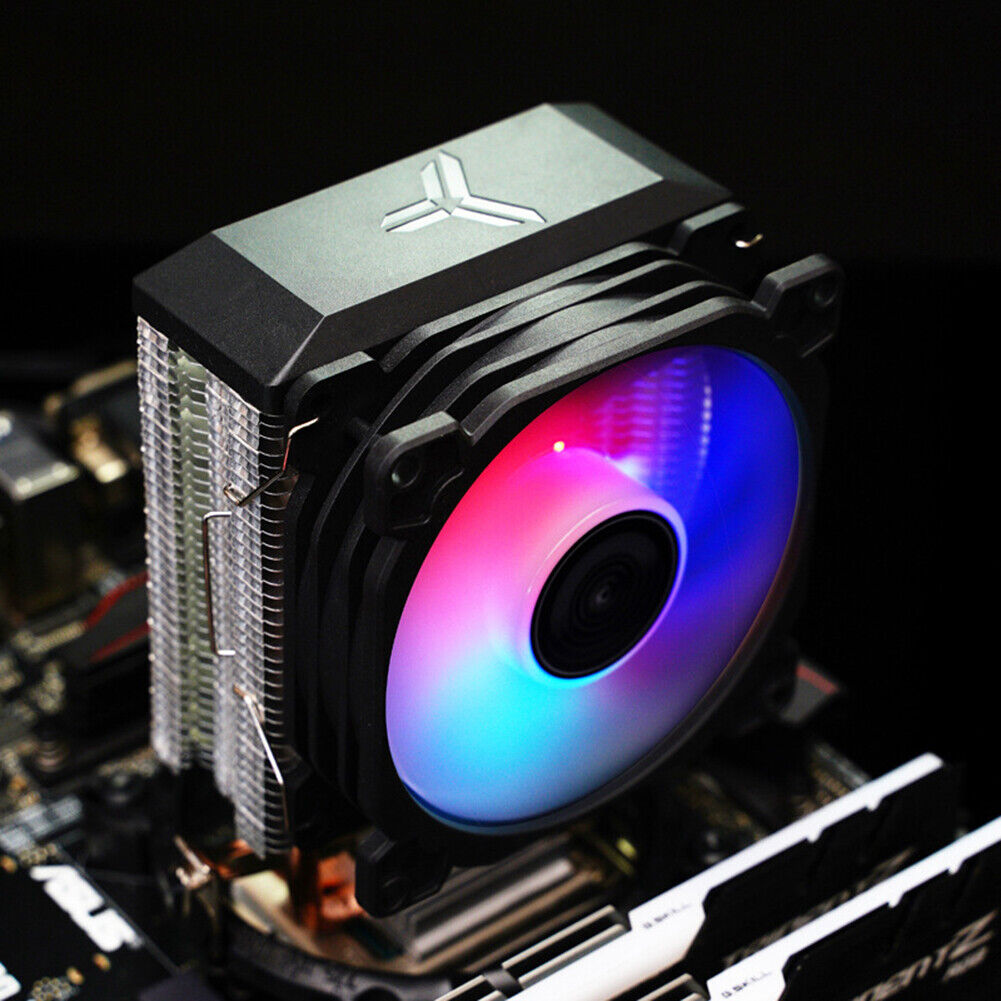 CR1200E 2 Heat Pipes CPU Cooling Fan RGB 3 Pin Heatsink Cooler Radiator